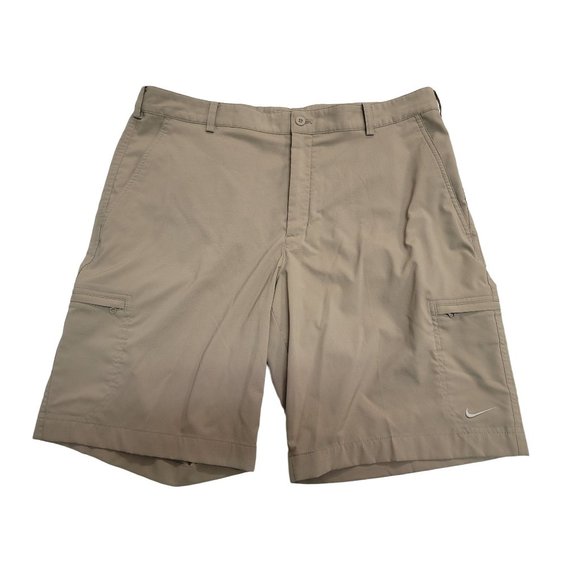 Nike Other - Nike Golf Mens Size 36 Tan Dri Fit Bottom Zip Pockets Cargo Shorts